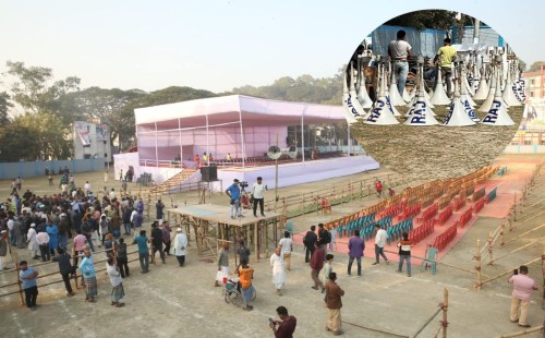 পলোগ্রাউন্ডে তারেক রহমানের জনসভা থেকে ১৫টি মাইক ও ৫ কয়েল বৈদ্যুতিক তার চুরি